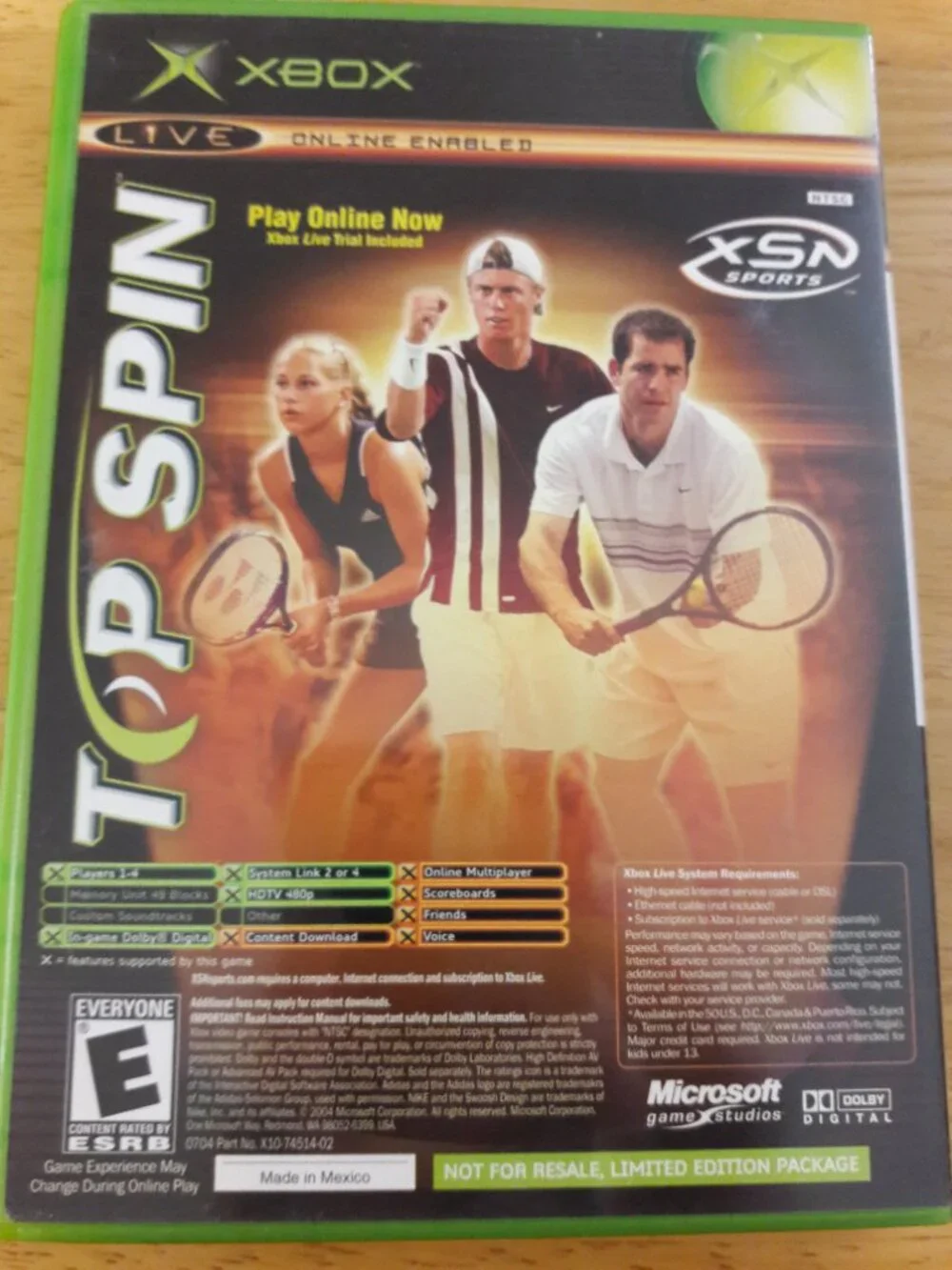 NCAA Football 2005 / Top Spin Combo (Microsoft Xbox, 2004)